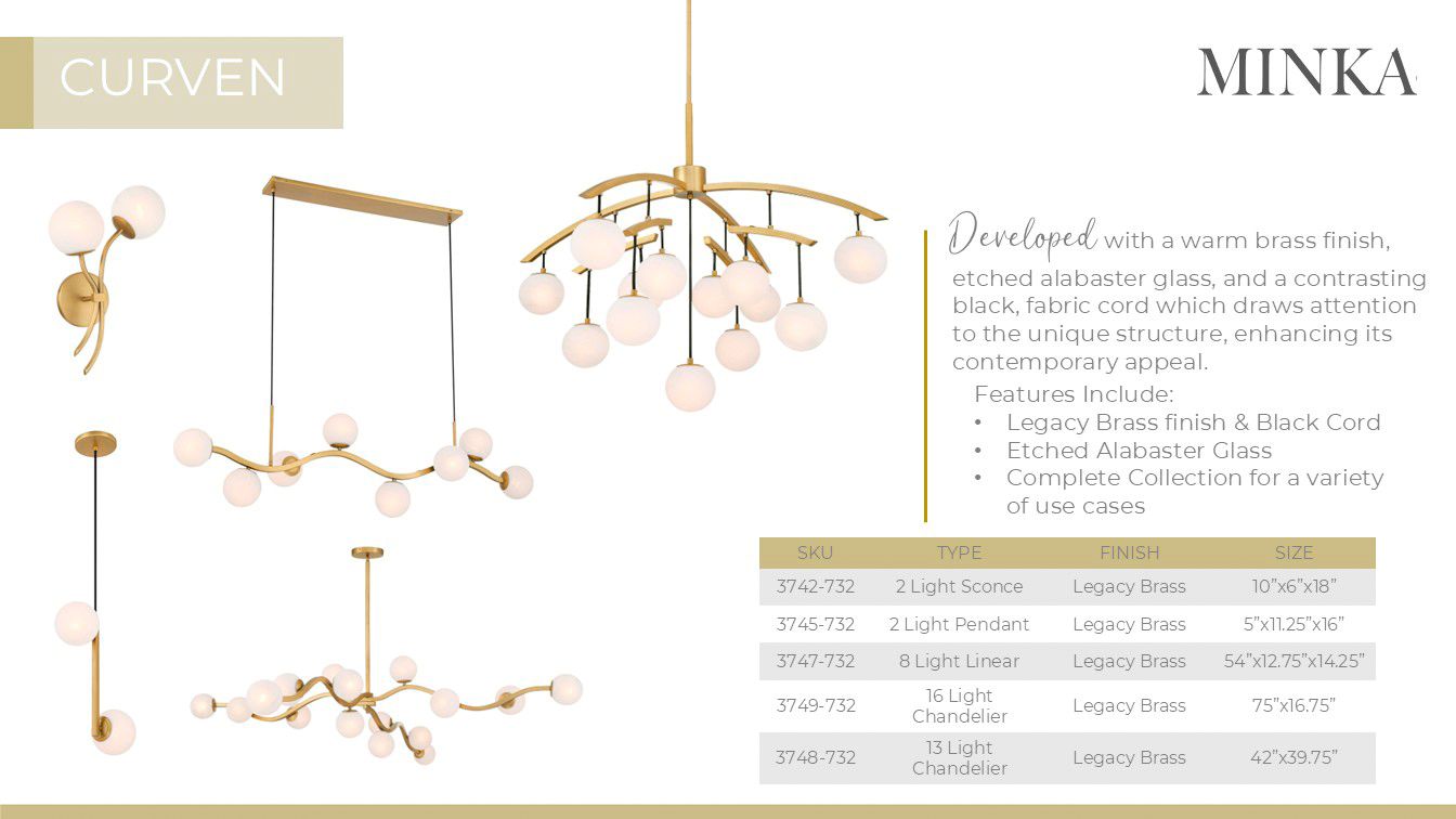 Minka-Lavery Curven 16-Light 75-in Legacy Brass Indoor Chandelier