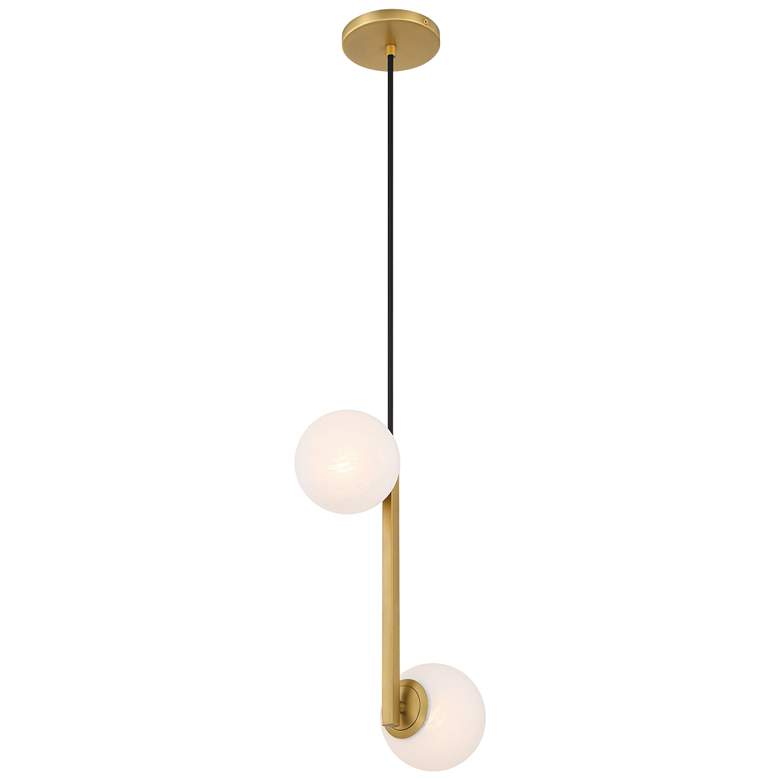 Image 1 Minka-Lavery Curven 2-Light 11.25-in Legacy Brass Indoor Pendant
