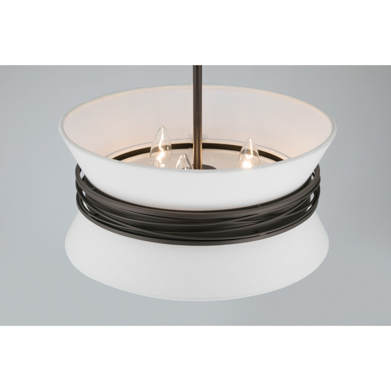 Image 3 Minka Lavery Dalvor 3-Light 15-in Dark Bronze Semi-Flush with White Shade more views