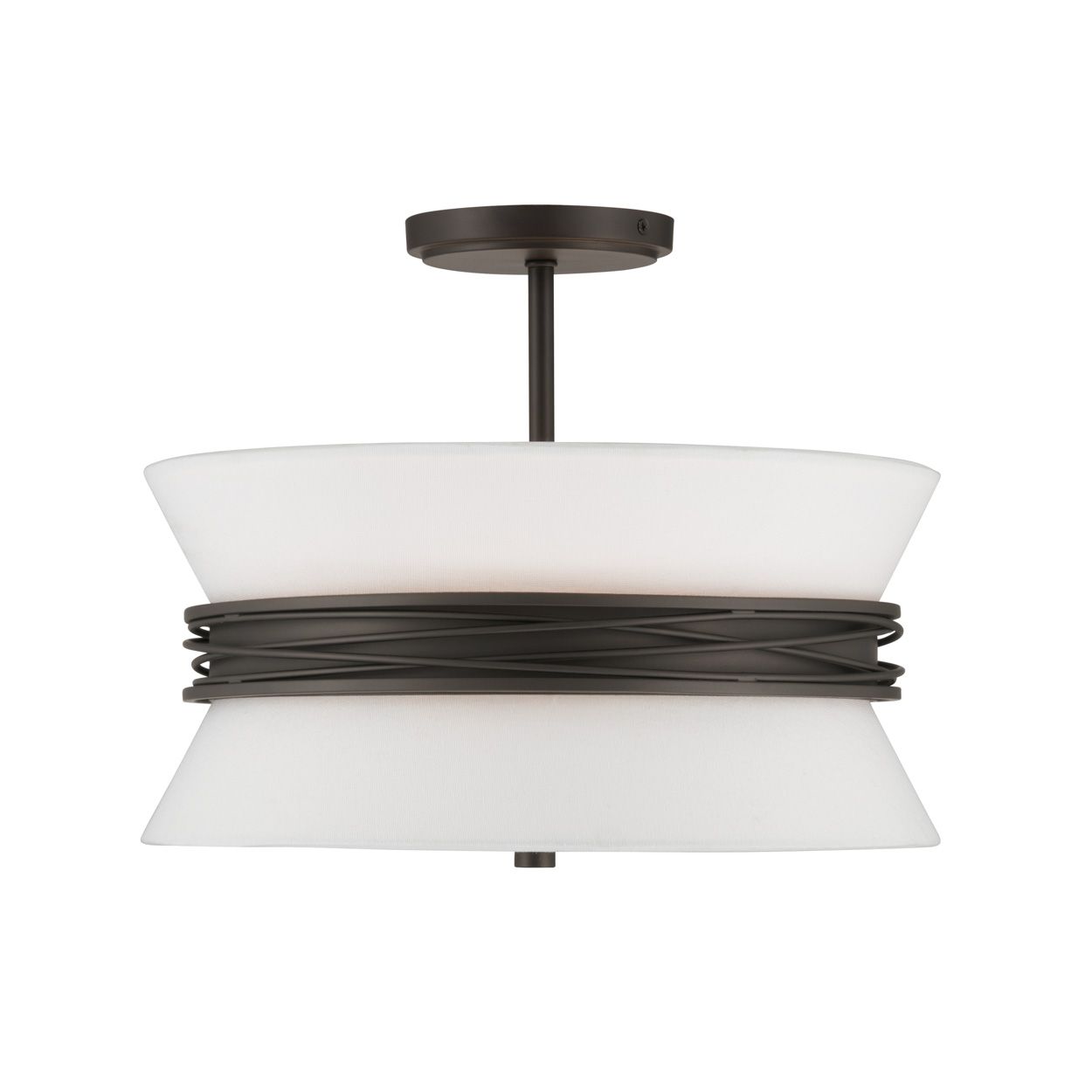 Image 5 Minka Lavery Dalvor 3-Light 15-in Dark Bronze Semi-Flush with White Shade more views