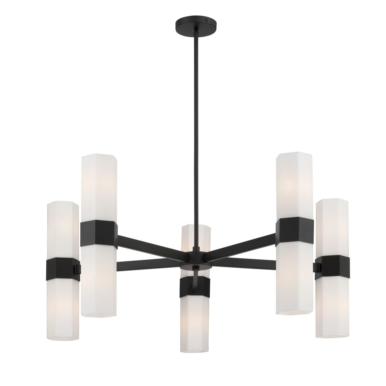Image 3 Minka Lavery Delgada 10-Light 36-in Dark Matte Black Chandelier with Shades more views