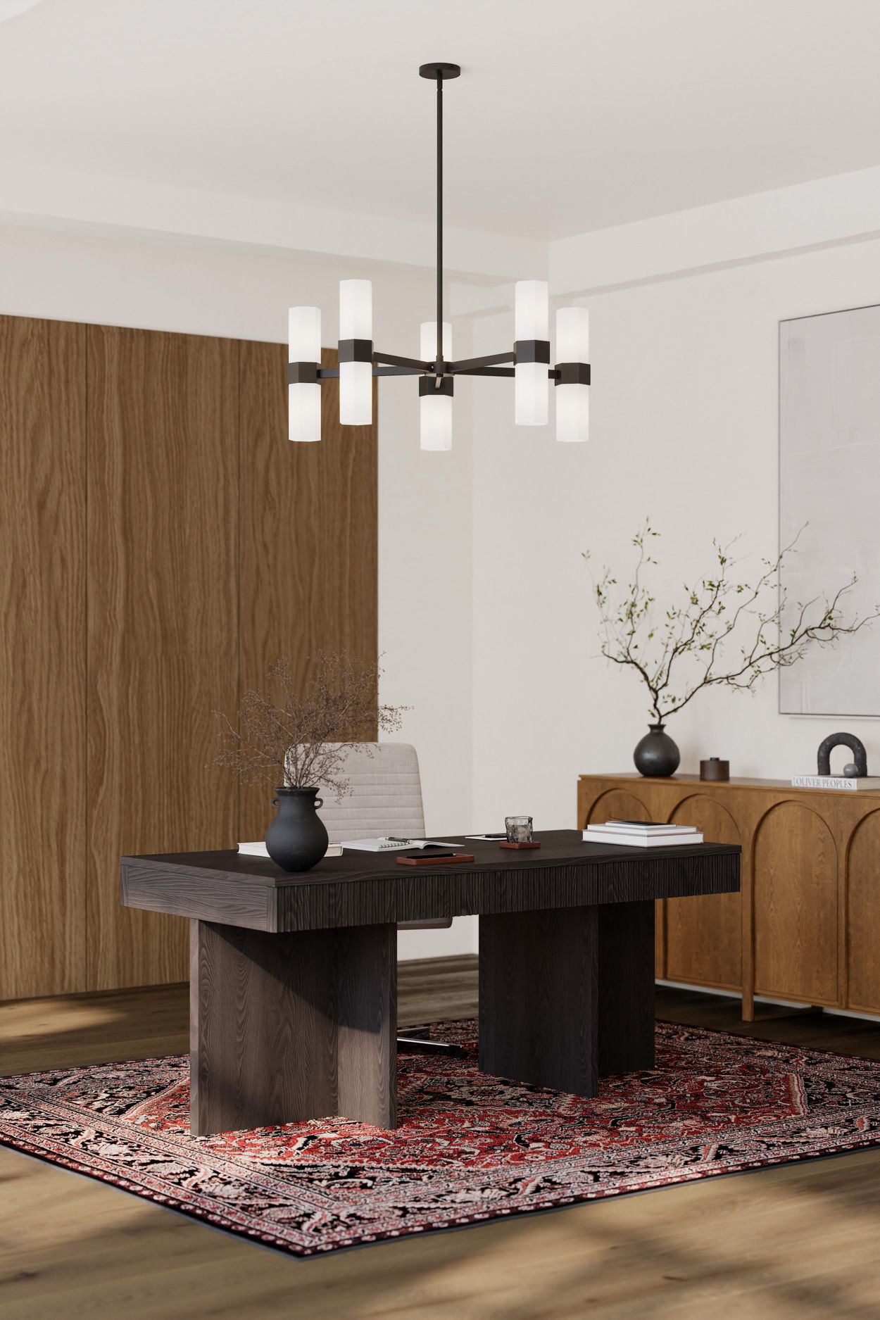 Image 4 Minka Lavery Delgada 10-Light 36-in Dark Matte Black Chandelier with Shades more views