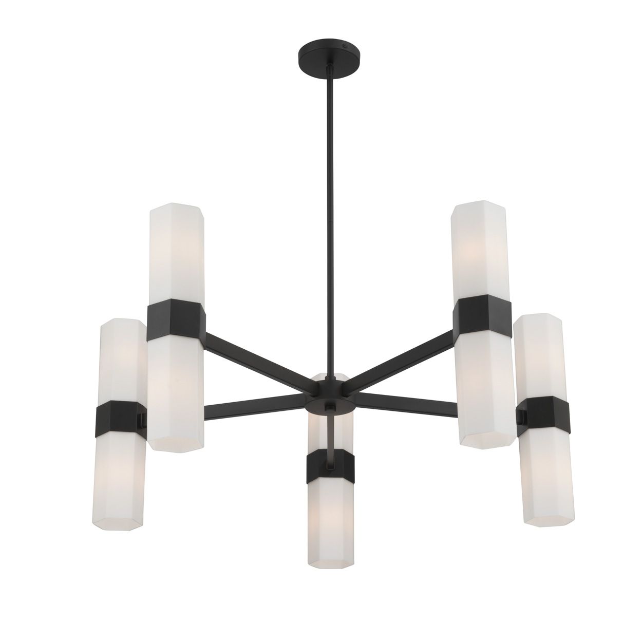 Image 6 Minka Lavery Delgada 10-Light 36-in Dark Matte Black Chandelier with Shades more views