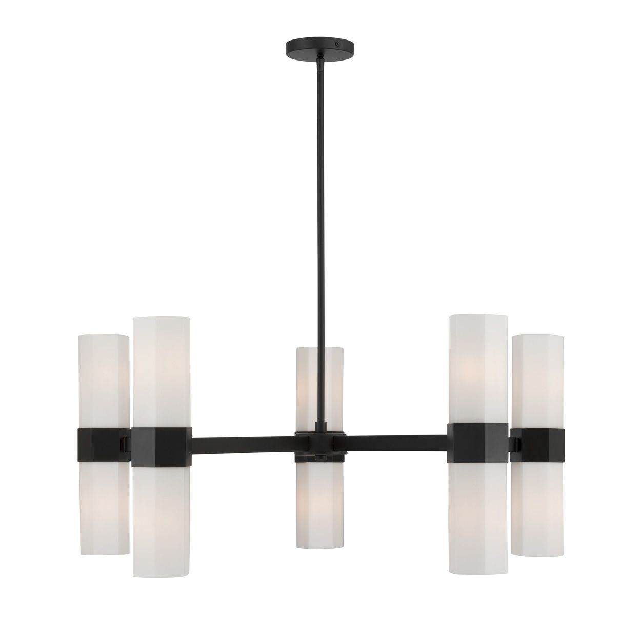 Minka Lavery Delgada 10-Light 36-in Dark Matte Black Chandelier with Shades