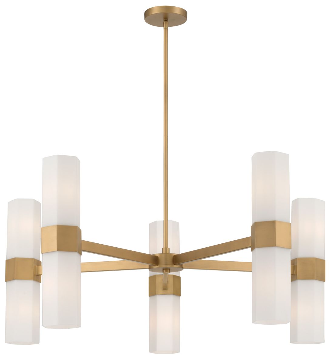 Image 2 Minka Lavery Delgada 10-Light 36-in Legacy Brass Chandelier with Shades