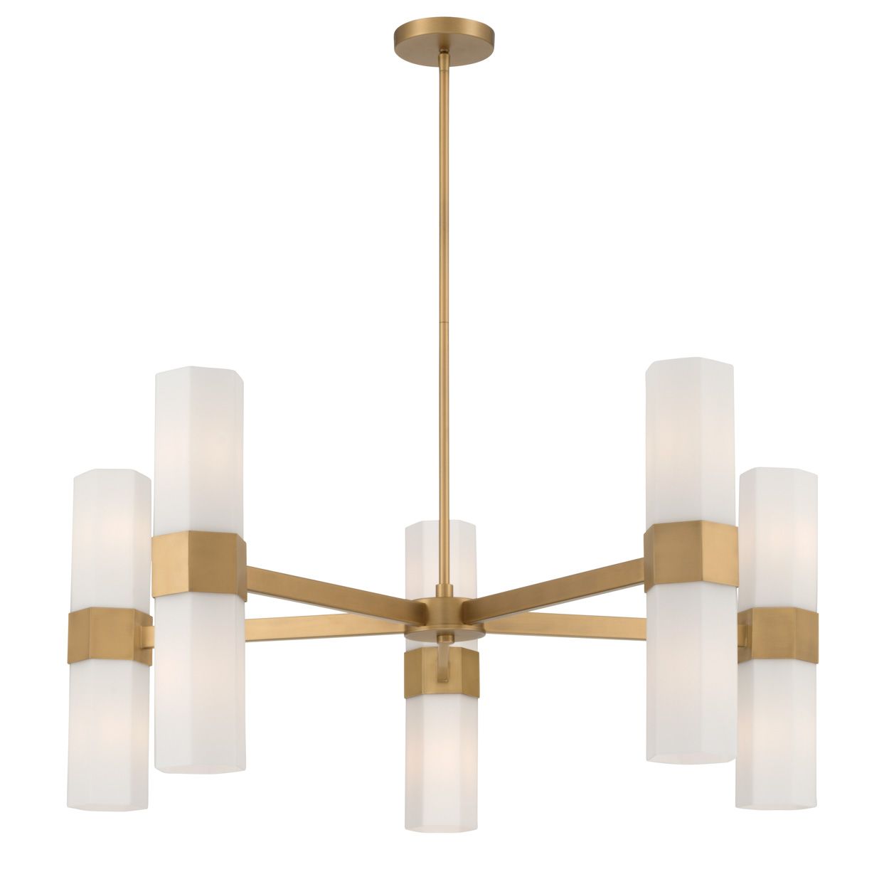 Image 3 Minka Lavery Delgada 10-Light 36-in Legacy Brass Chandelier with Shades more views