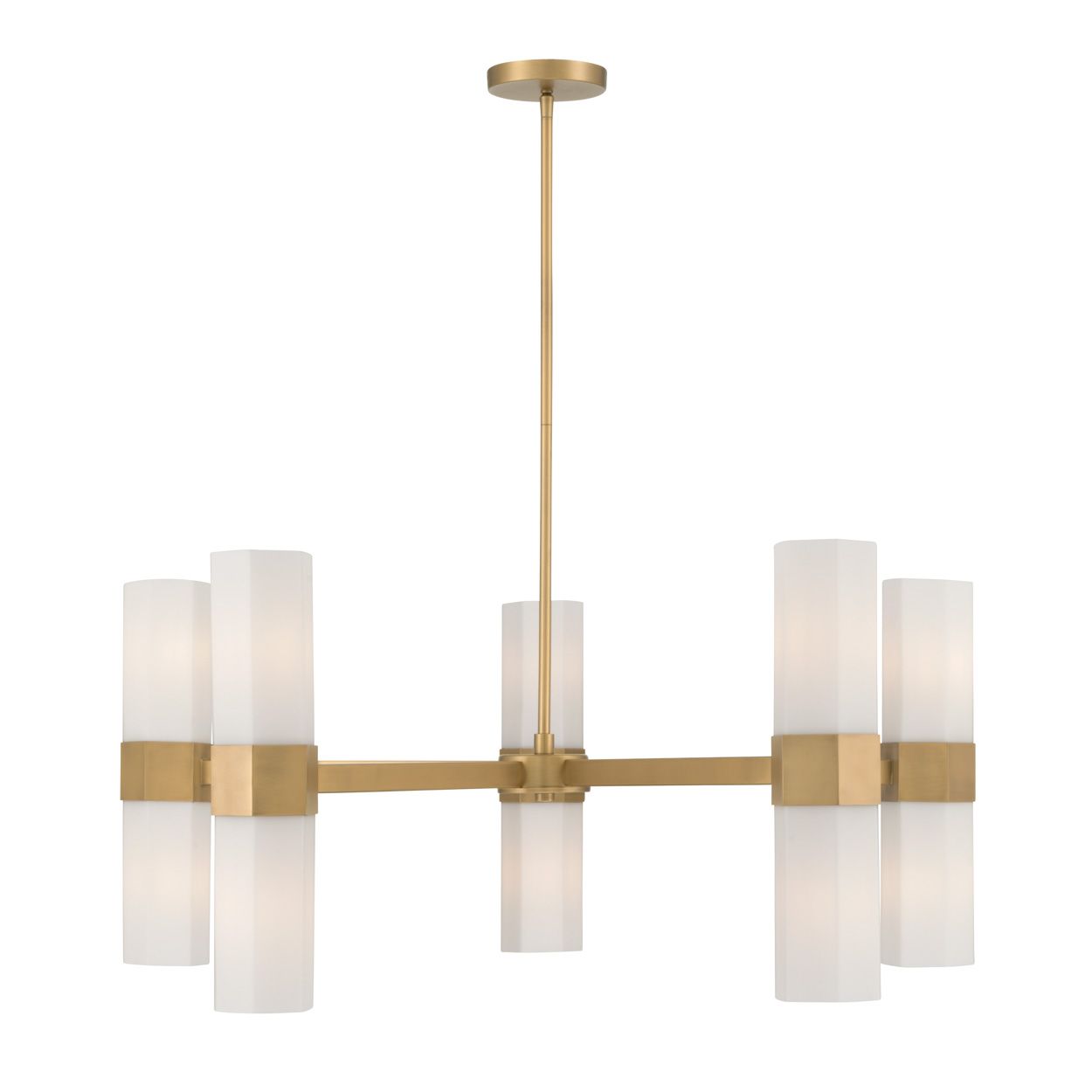 Minka Lavery Delgada 10-Light 36-in Legacy Brass Chandelier with Shades