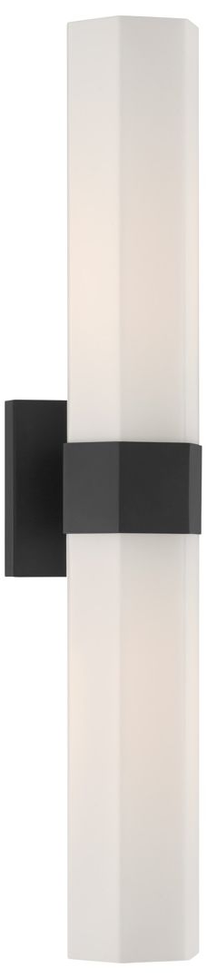 Thumbnail2 of Minka Lavery Delgada 2-Light 24-in Dark Matte Black Vanity Light with Shade