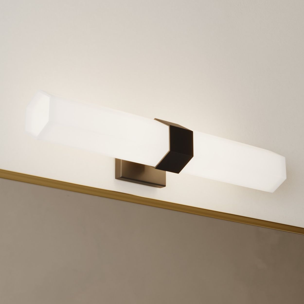 Thumbnail1 of Minka Lavery Delgada 2-Light 24-in Dark Matte Black Vanity Light with Shade