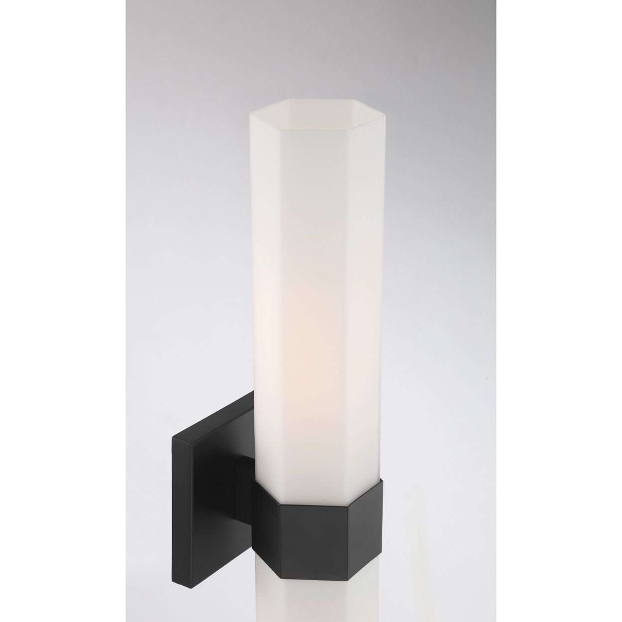 Minka Lavery Delgada 2-Light 24-in Dark Matte Black Vanity Light with Shade