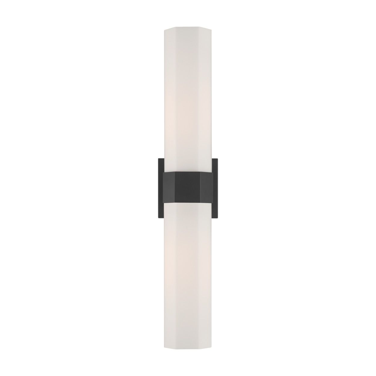 Minka Lavery Delgada 2-Light 24-in Dark Matte Black Vanity Light with Shade