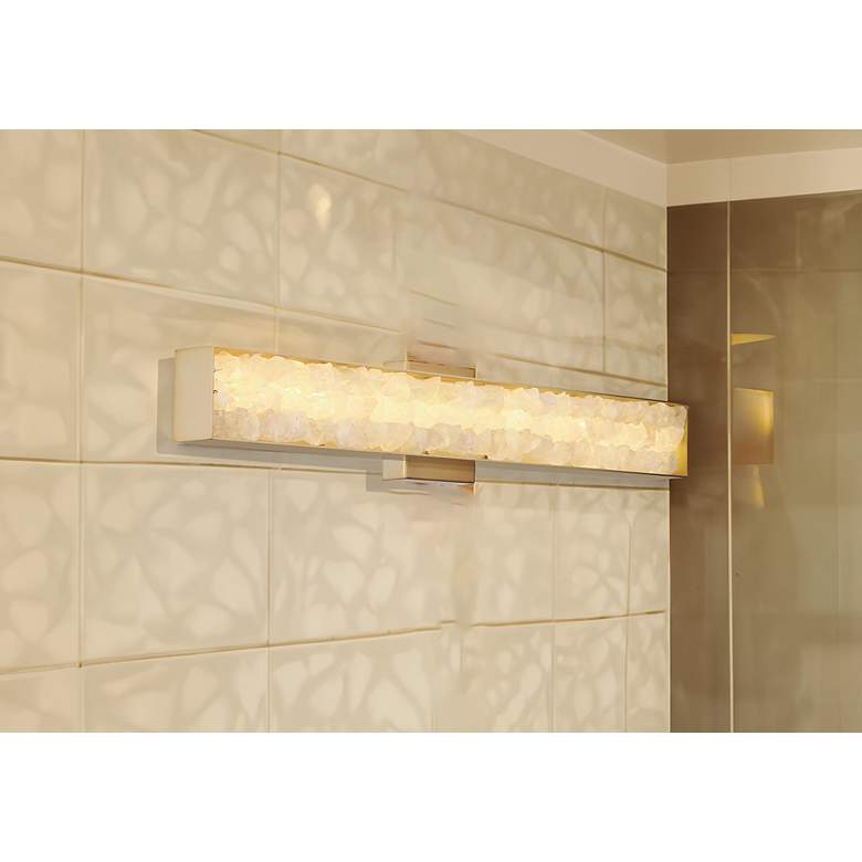 Image 4 Minka Lavery Divinely 1-Light LED 32-inch Celeste Brass Vanity Light more views