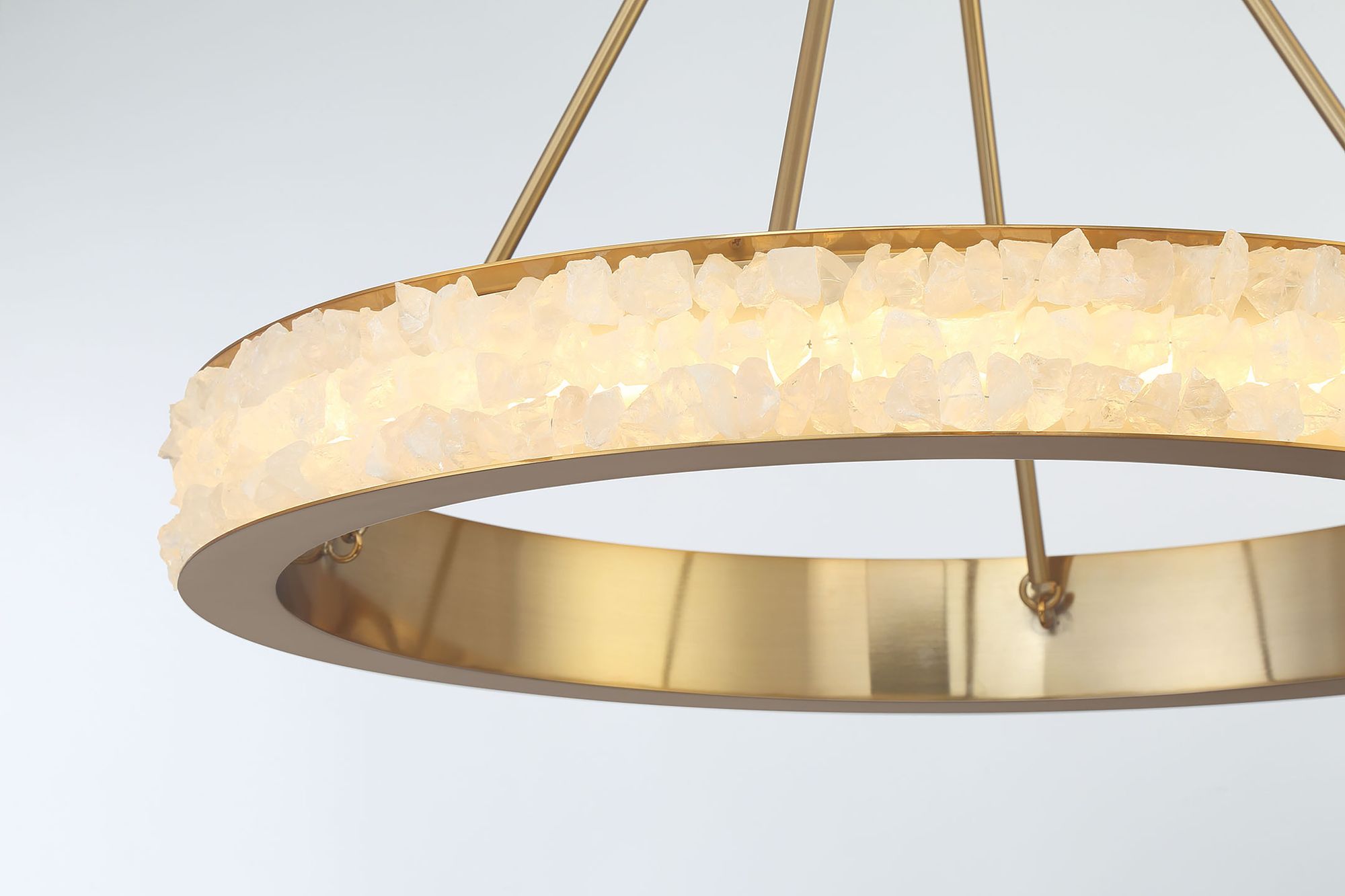 Image 5 Minka Lavery Divinely 1-Light LED Celeste Brass and Quartz Crystal Shade more views