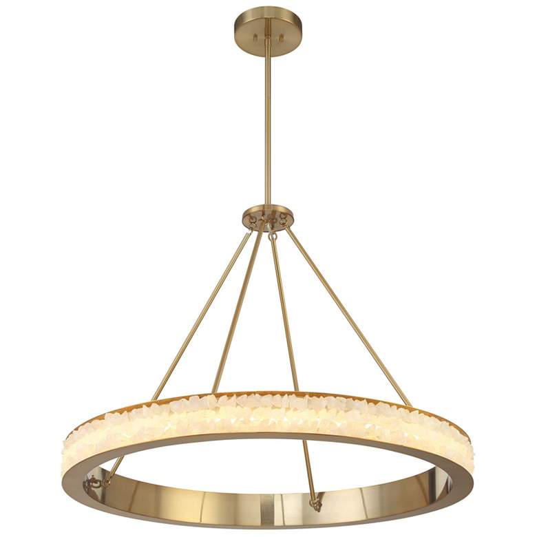 Image 3 Minka Lavery Divinely 1-Light LED Celeste Brass and Quartz Crystal Shade more views
