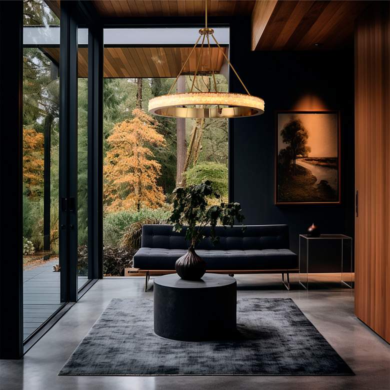 Image 5 Minka Lavery Divinely 1-Light LED Celeste Brass and Quartz Crystal Shade more views