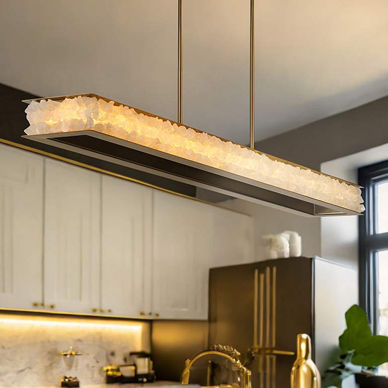 Image 1 Minka Lavery Divinely 1-Light LED Celeste Brass Island Chandelier