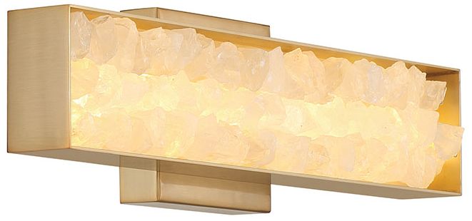 Image 2 Minka Lavery Divinely LED 16-in Celeste Brass Vanity Light with Shade