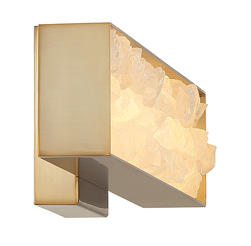 Image 3 Minka Lavery Divinely LED 16-in Celeste Brass Vanity Light with Shade more views