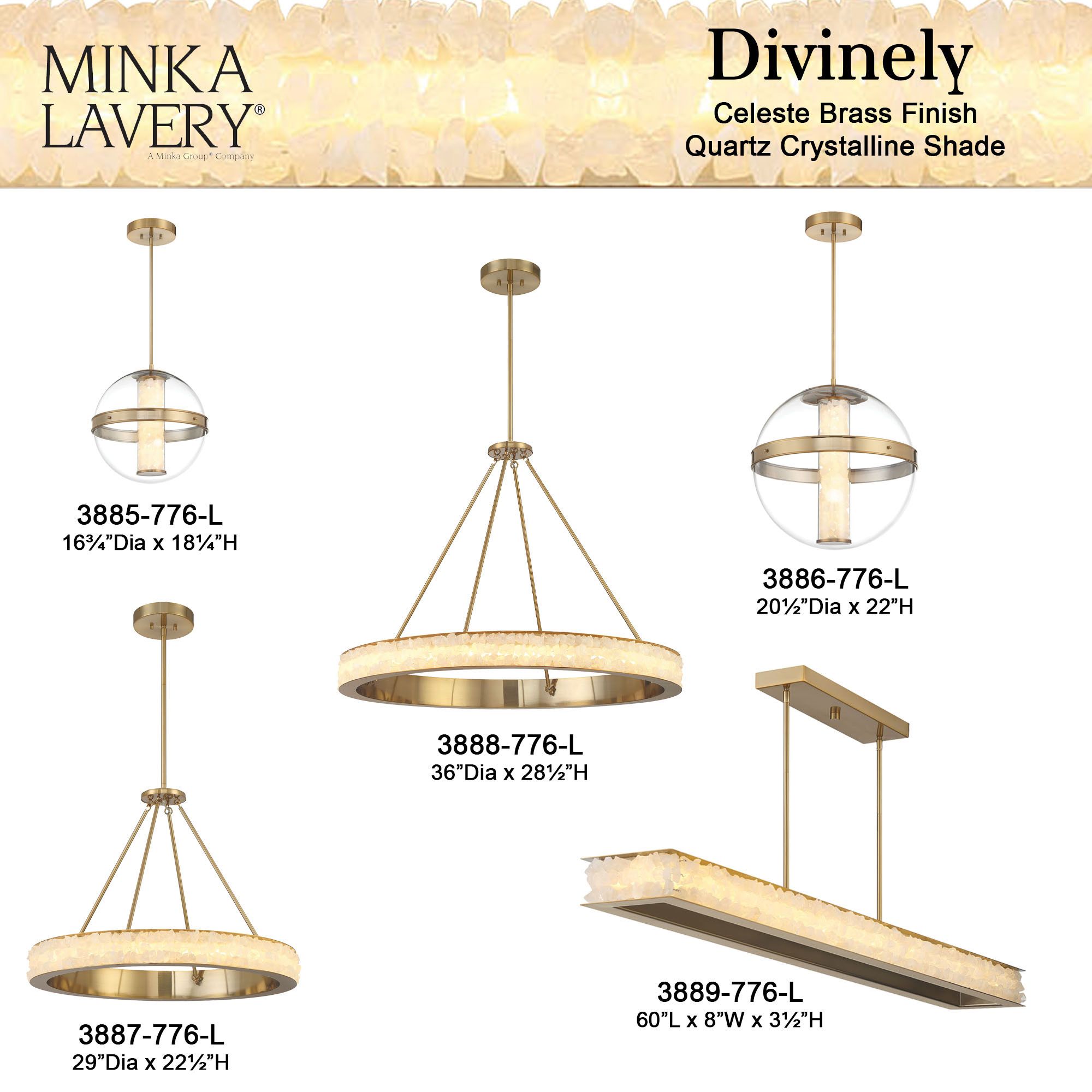 Minka Lavery Divinely LED 24-inch Celeste Brass Vanity Light with Shade