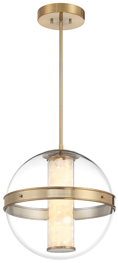 Minka Lavery Divinely LED Celeste Brass Pendant with Glass Shade