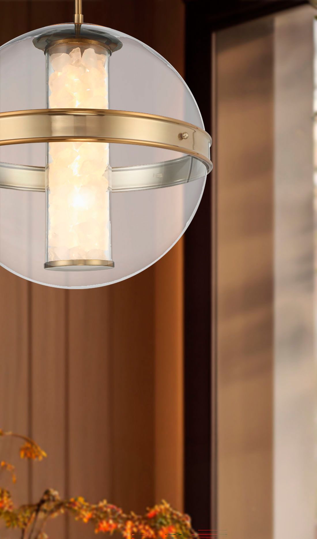 Image 4 Minka Lavery Divinely LED Celeste Brass Pendant with Glass Shade more views