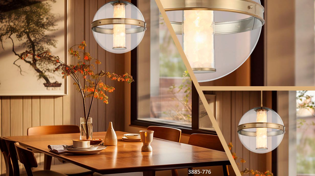 Image 5 Minka Lavery Divinely LED Celeste Brass Pendant with Glass Shade more views