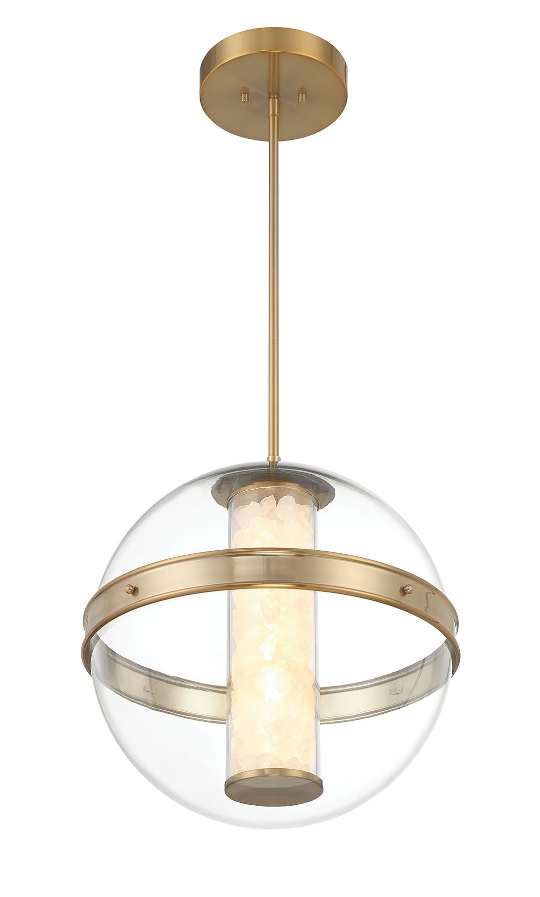 Minka Lavery Divinely LED Celeste Brass Pendant with Glass Shade