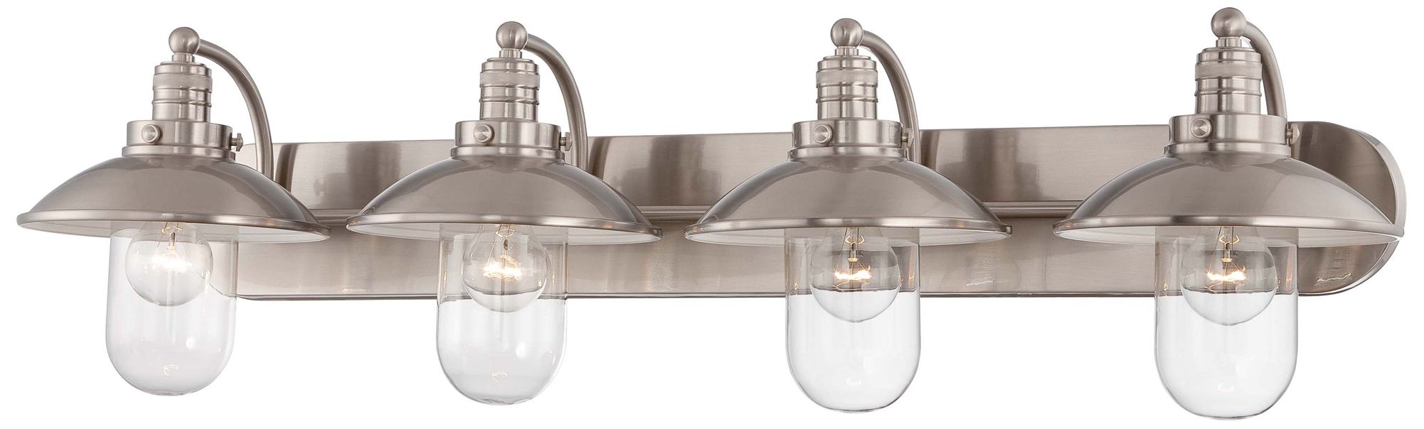 Minka Lavery Downtown Edison 4-Light Brushed Nickel Vanity Light with Shade
