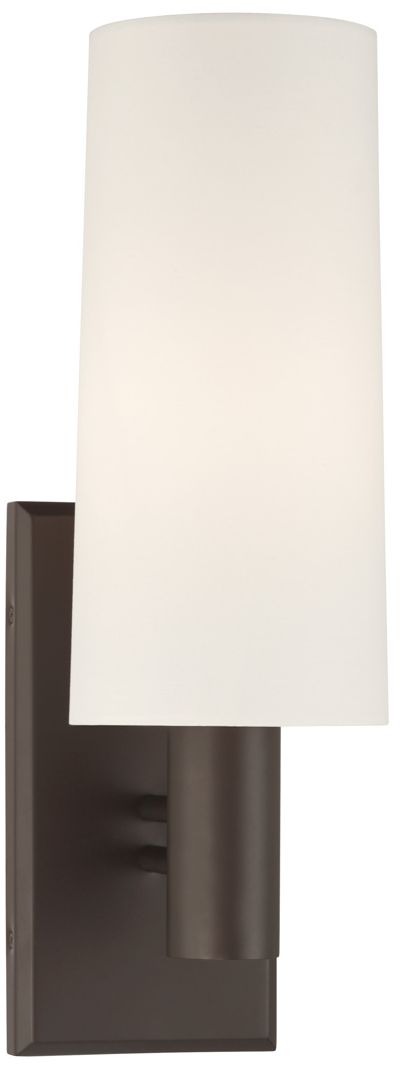 Thumbnail2 of Minka Lavery Draxen 1-Light 5.5-in Dark Bronze Wall Sconce with White Shade