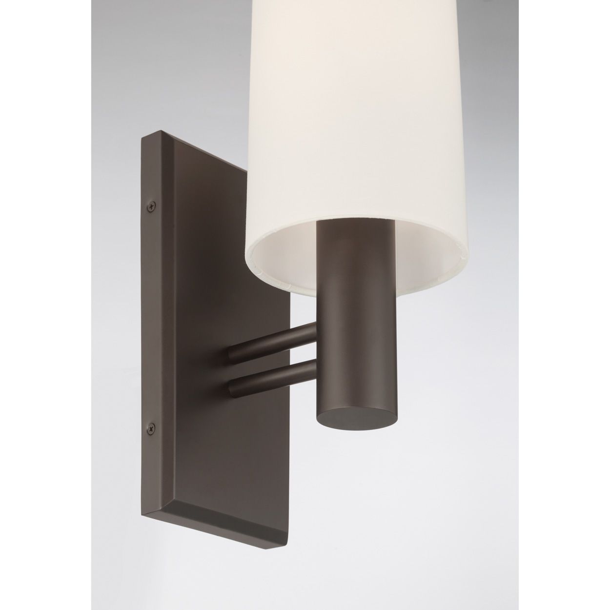Minka Lavery Draxen 1-Light 5.5-in Dark Bronze Wall Sconce with White Shade