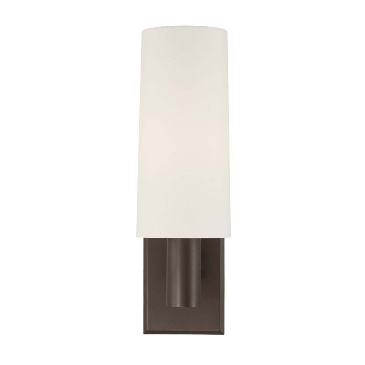 Minka Lavery Draxen 1-Light 5.5-in Dark Bronze Wall Sconce with White Shade
