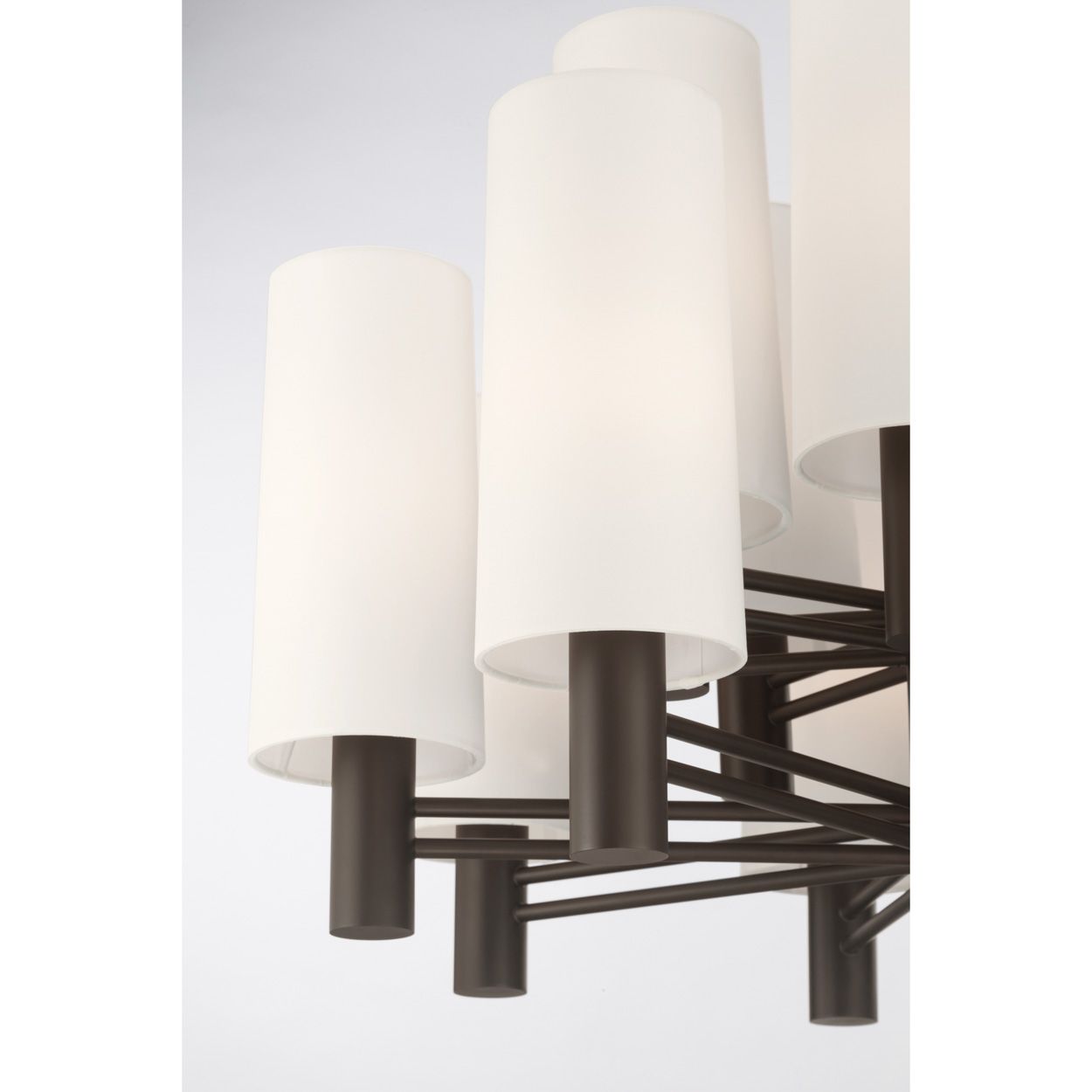 Image 5 Minka Lavery Draxen 16-Light 32-in Dark Bronze Chandelier with White Shades more views