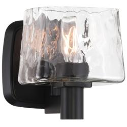 Minka Lavery Drysdale 1-Light 5.38-in Black Vanity with Clear Glass Shades