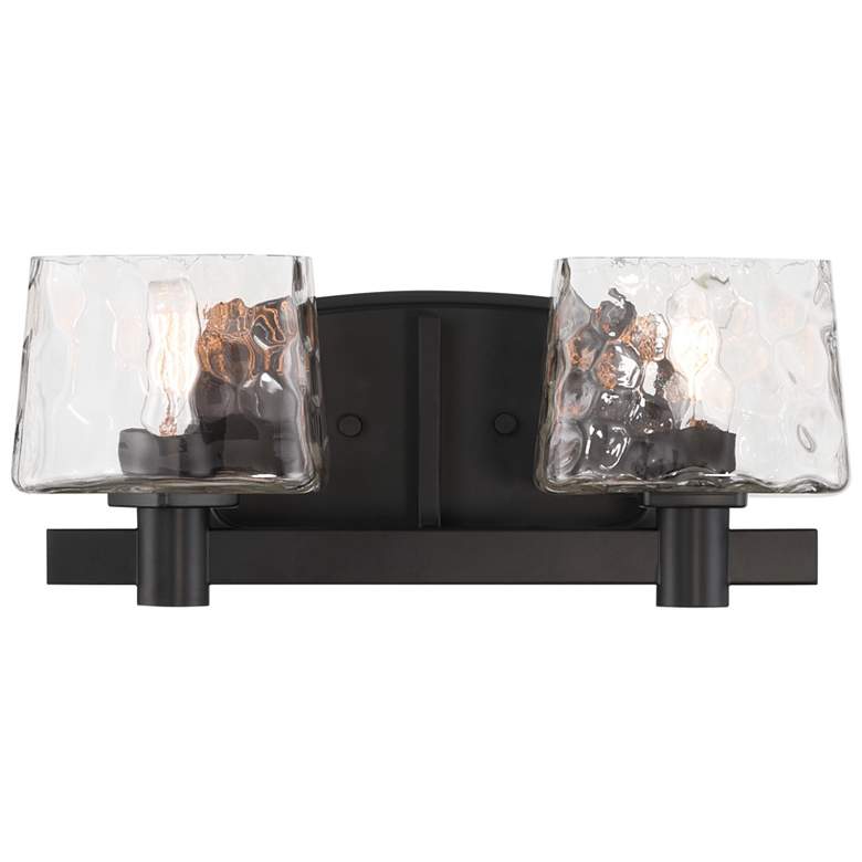 Image 1 Minka Lavery Drysdale 2-Light 14.5-in Black Vanity with Clear Glass Shades