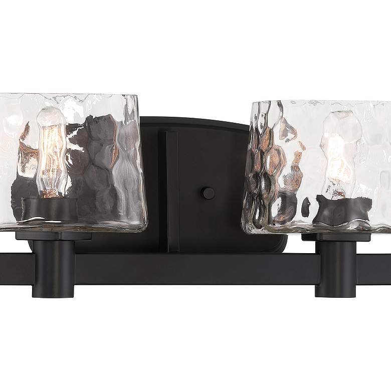 Image 2 Minka Lavery Drysdale 2-Light 14.5-in Black Vanity with Clear Glass Shades more views