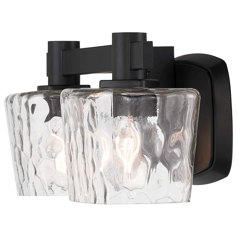 Image 4 Minka Lavery Drysdale 2-Light 14.5-in Black Vanity with Clear Glass Shades more views