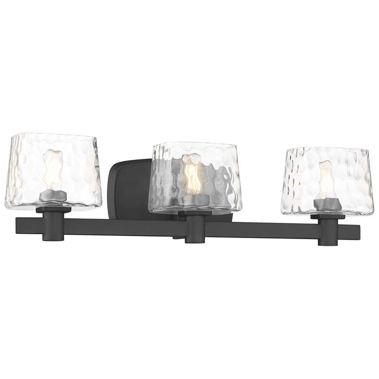 Image 1 Minka Lavery Drysdale 3-Light 23.5-in Black Vanity with Clear Glass Shades