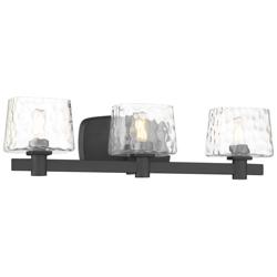 Minka Lavery Drysdale 3-Light 23.5-in Black Vanity with Clear Glass Shades