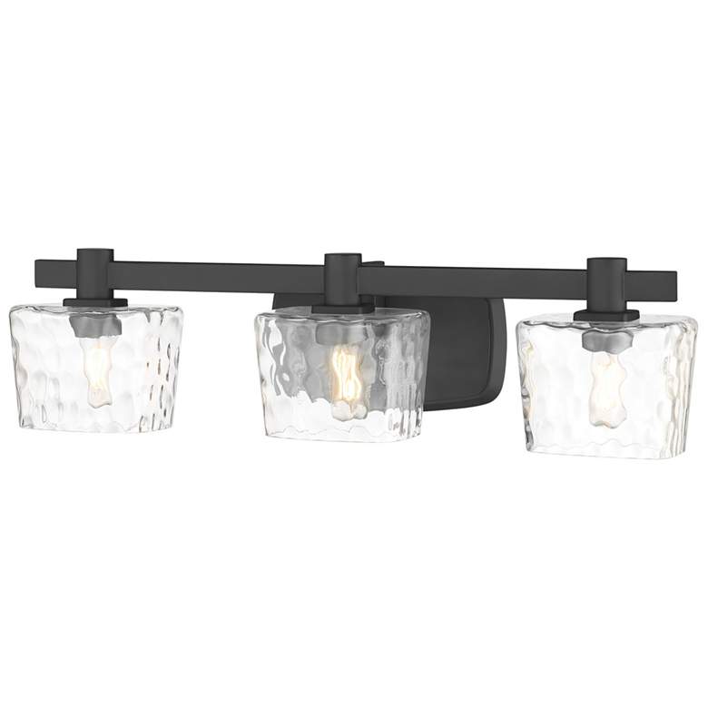 Image 4 Minka Lavery Drysdale 3-Light 23.5-in Black Vanity with Clear Glass Shades more views