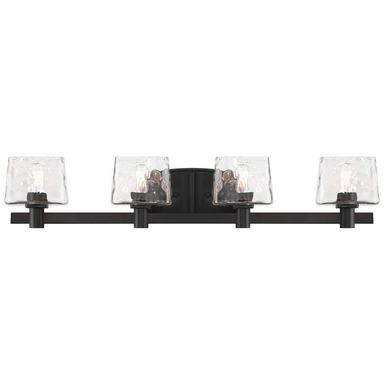 Image 1 Minka Lavery Drysdale 4-Light 32.5-in Black Vanity with Clear Glass Shades