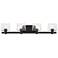 Minka Lavery Drysdale 4-Light 32.5-in Black Vanity with Clear Glass Shades