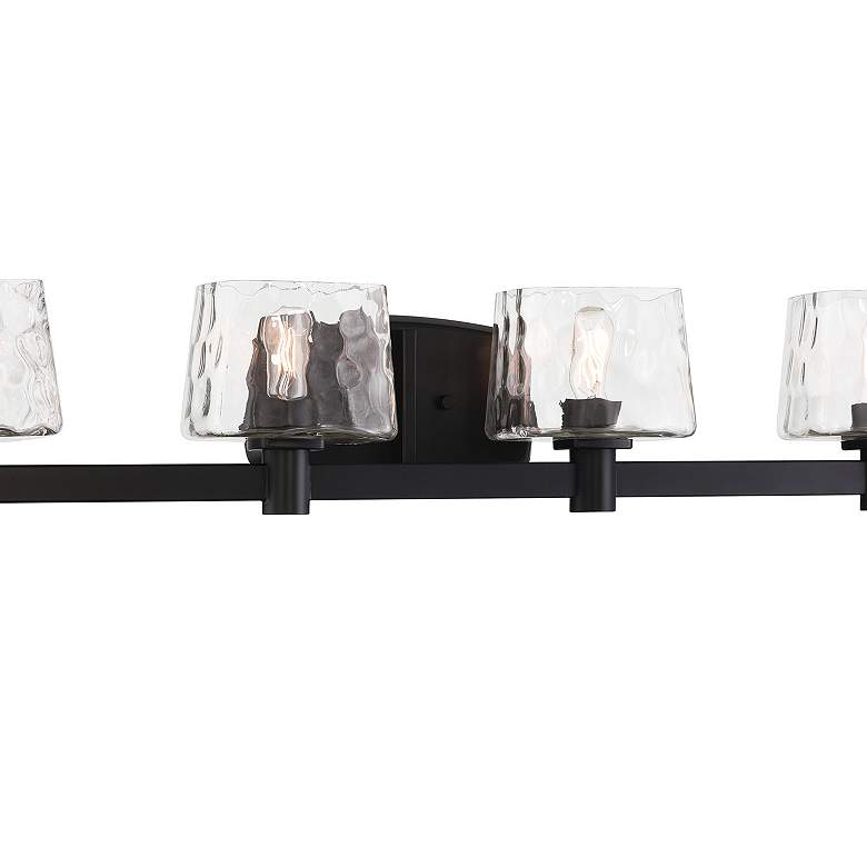 Image 2 Minka Lavery Drysdale 4-Light 32.5-in Black Vanity with Clear Glass Shades more views