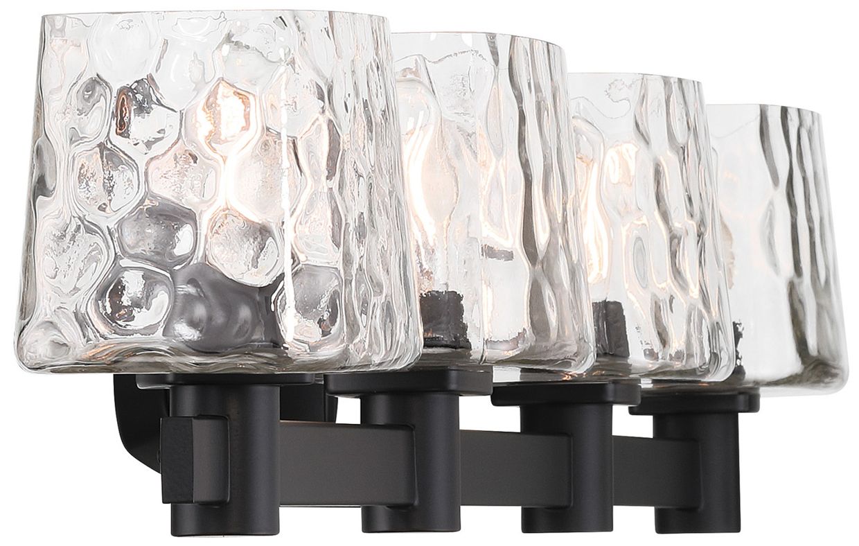 Image 4 Minka Lavery Drysdale 4-Light 32.5-in Black Vanity with Clear Glass Shades more views