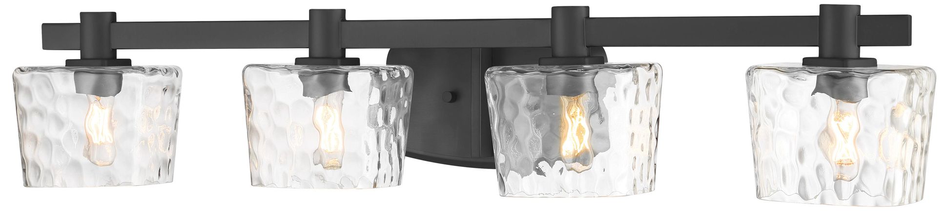 Image 5 Minka Lavery Drysdale 4-Light 32.5-in Black Vanity with Clear Glass Shades more views