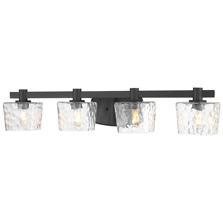 Image 5 Minka Lavery Drysdale 4-Light 32.5-in Black Vanity with Clear Glass Shades more views