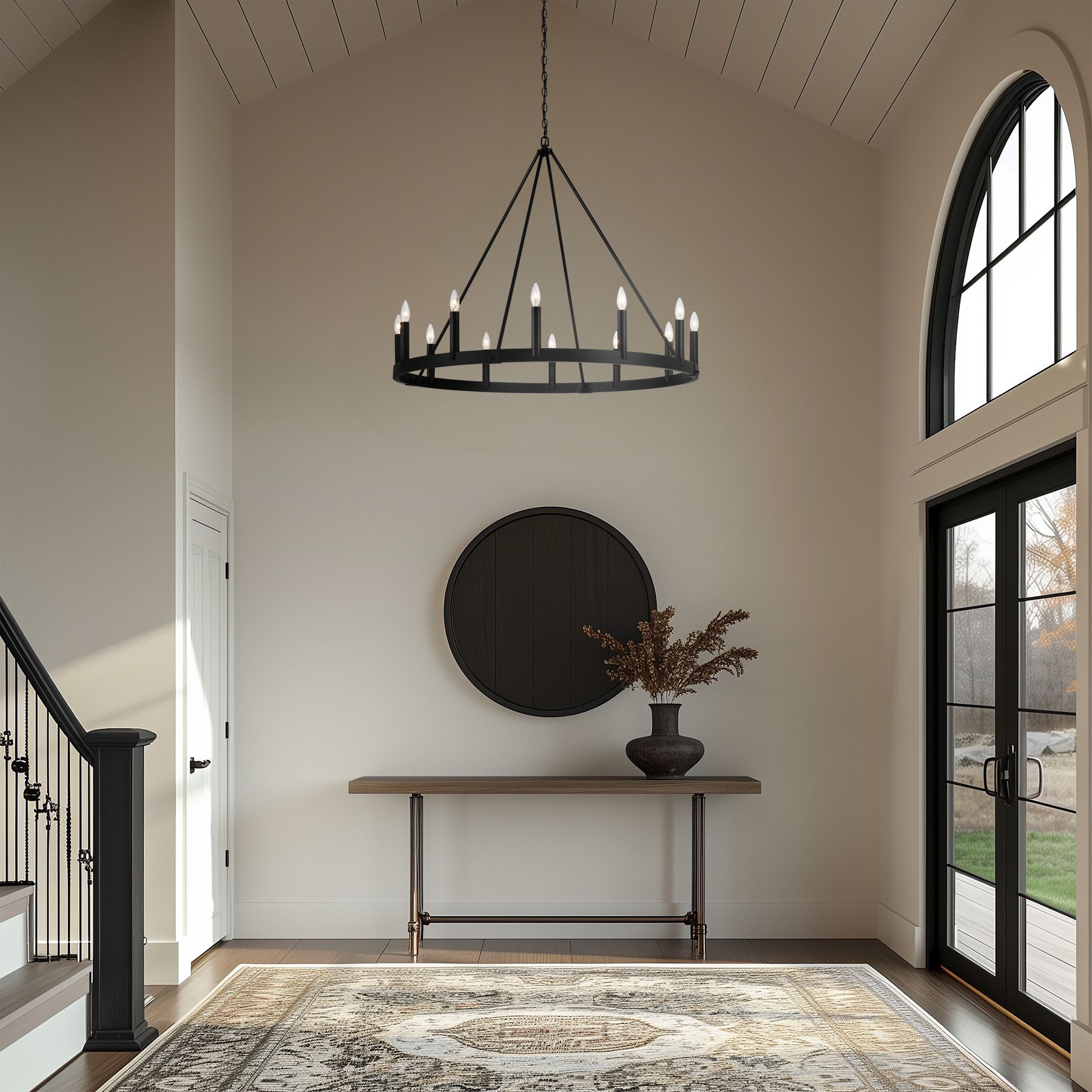 Minka Lavery Dutton 12-Light 42.63-in Black Chandelier