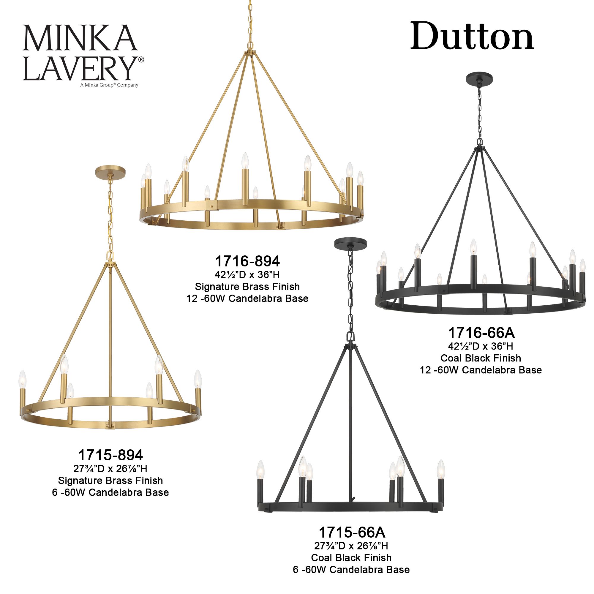 Minka-Lavery Dutton 18-Light 42.75-in Coal Black Indoor Chandelier
