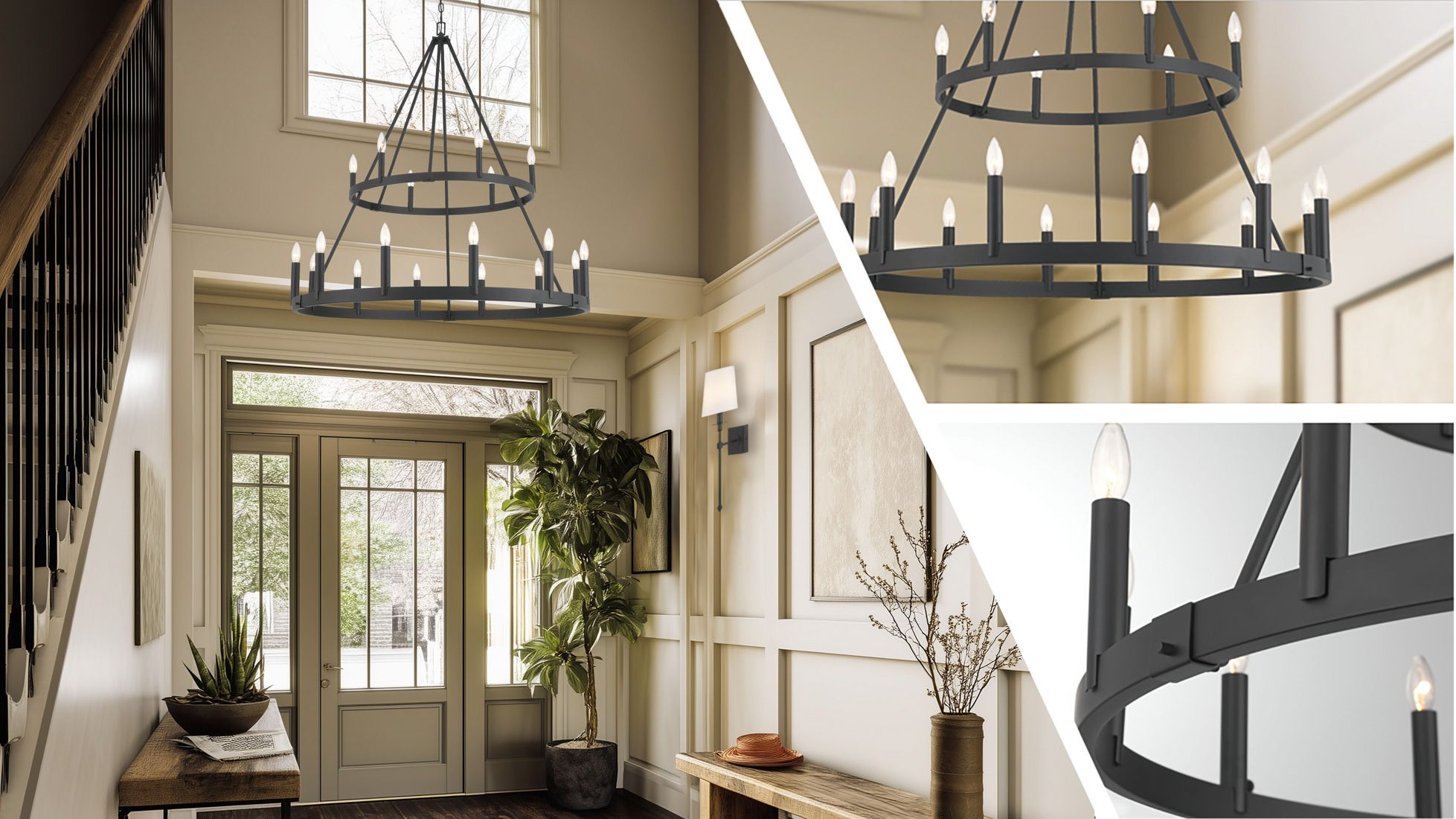 Minka-Lavery Dutton 18-Light 42.75-in Coal Black Indoor Chandelier