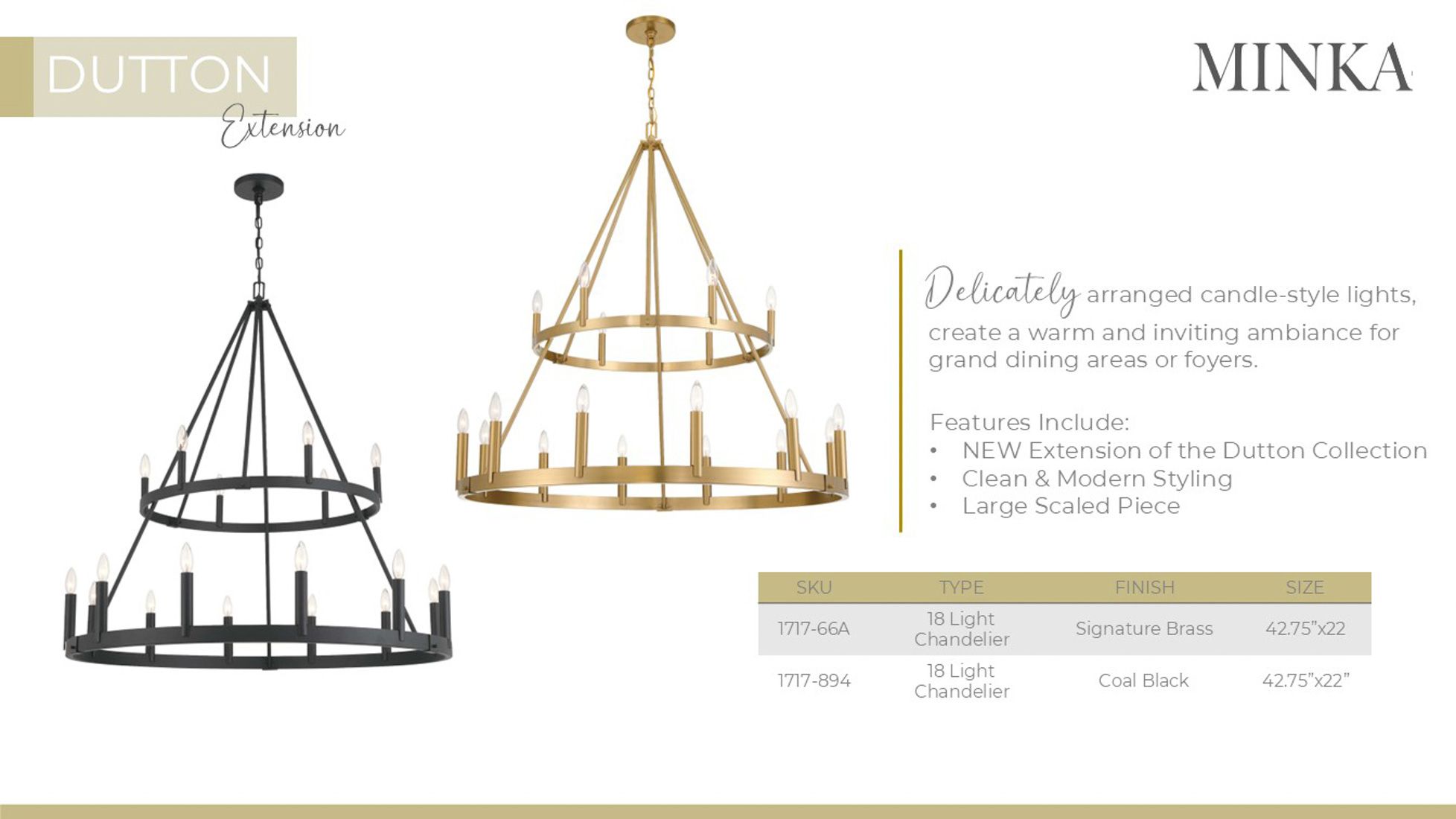 Minka-Lavery Dutton 18-Light 42.75-in Coal Black Indoor Chandelier