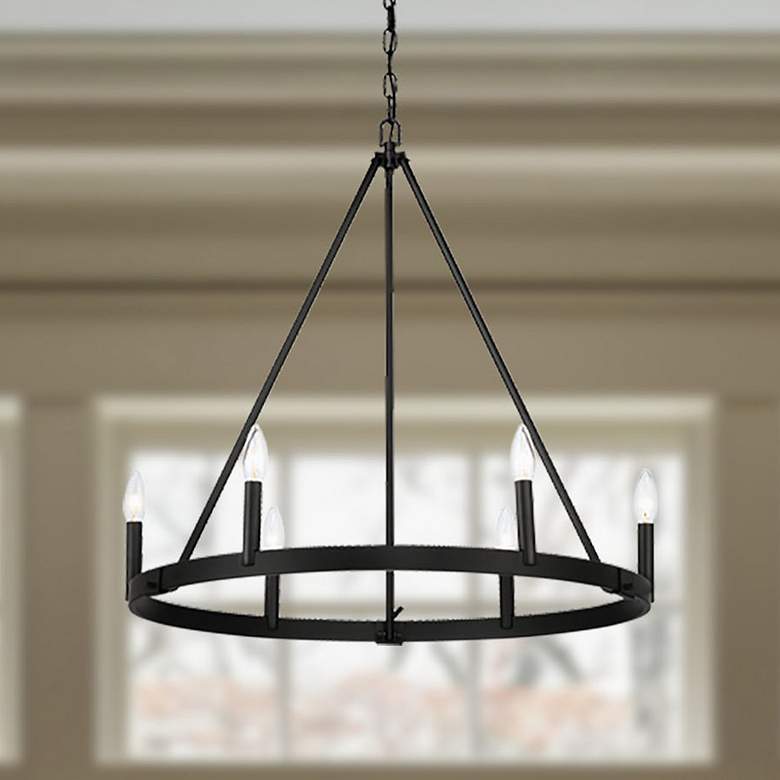 Image 1 Minka Lavery Dutton 6-Light 27.75-in Black Chandelier